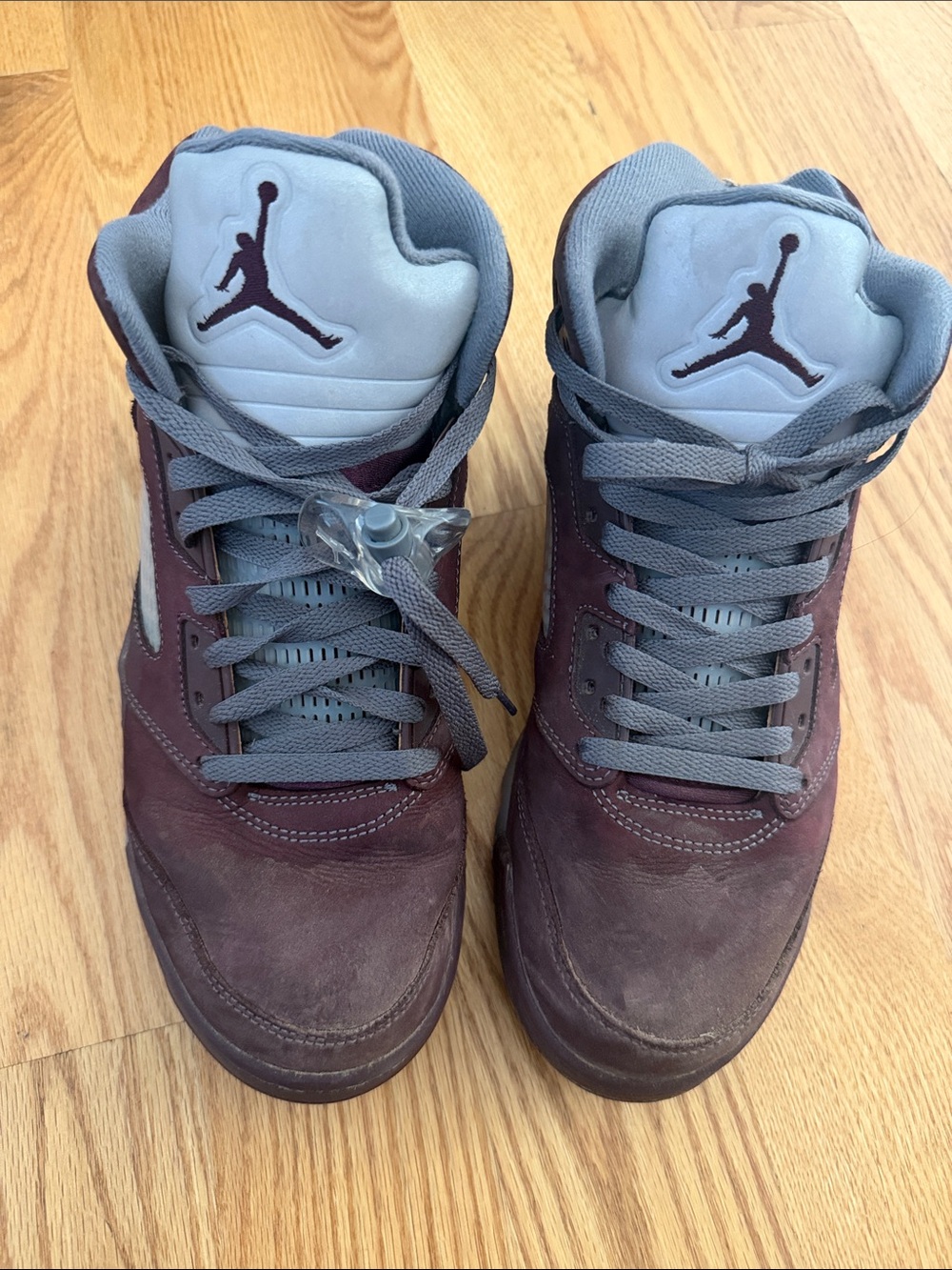 Jordan Mid-Top Sneakers in Burgundy and Gray